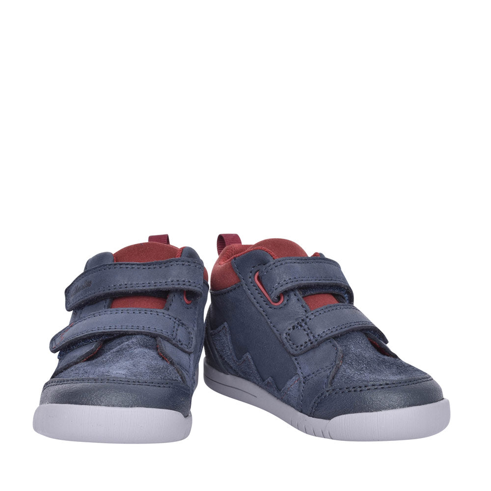 Boys Rex Park Navy Leather Velcro Boot In Kids F Fit