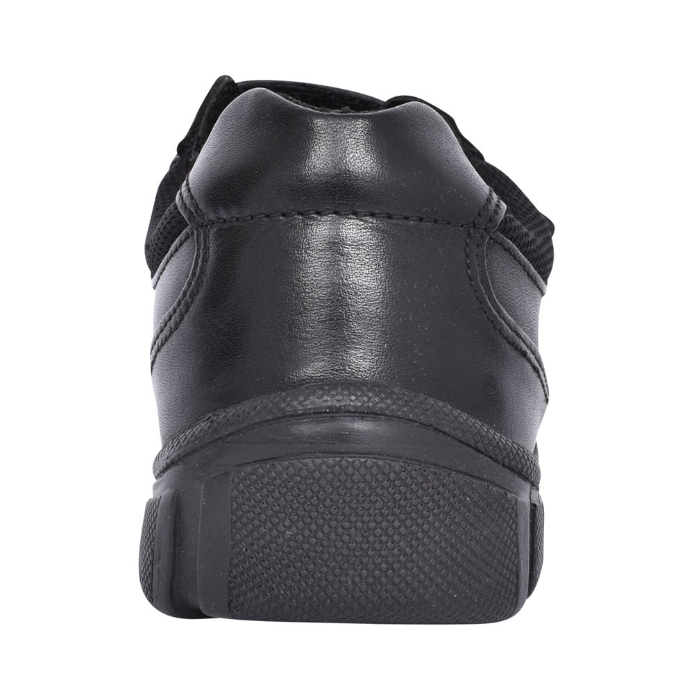 Boys Luke Black Leather Velcro Shoe In Kids F Fit