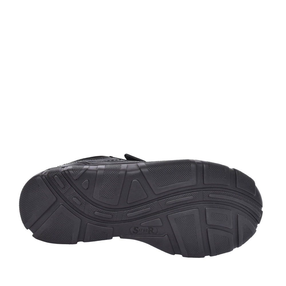 Boys Luke Black Leather Velcro Shoe In Kids F Fit