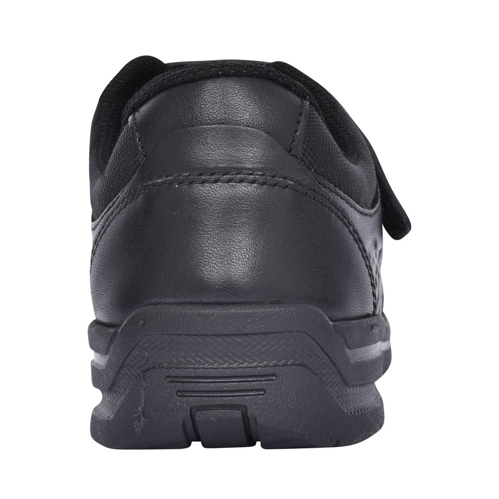 Boys Rocket Black Leather Shoe In Kids E Fit