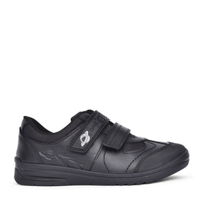 Boys Rocket Black Leather Shoe In Kids G Fit