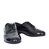 Girls Matilda Laced M Fit Brogue Shoe In Blk Patent