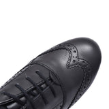 Girls Matilda Laced W Fit Brogue Shoe In Blk Leather