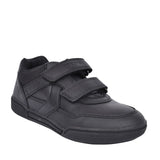 Boys J02bca Posseido Double Velcro Shoe In Blk Leather