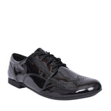Plie Laced Brogue Shoe In Blk Patent