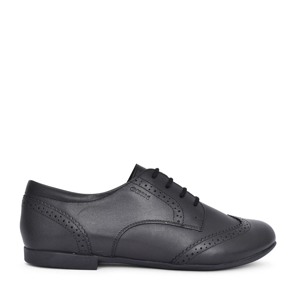 Girls J0455b Plie Laced Brogue Shoe In Blk Leather
