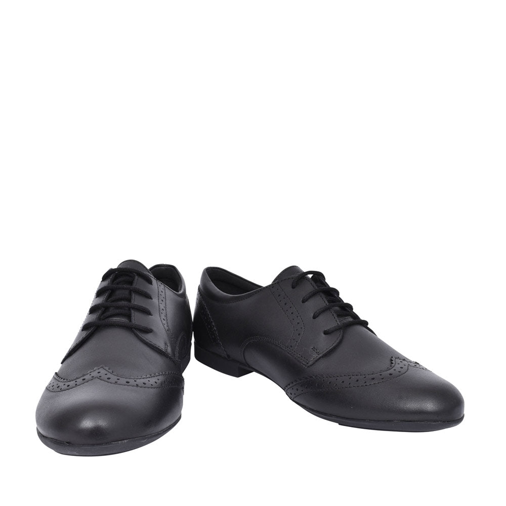 Girls J0455b Plie Laced Brogue Shoe In Blk Leather