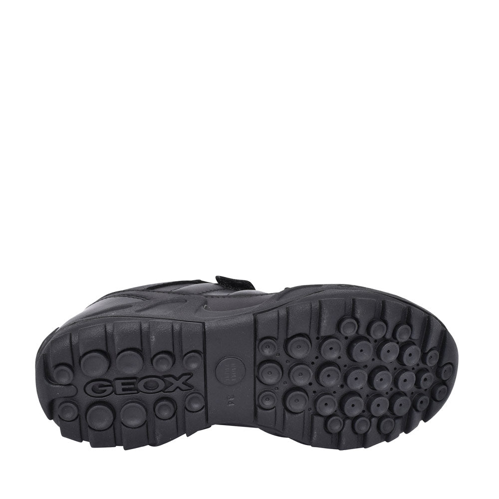 Boys J841vb New Savage Double Velcro Shoe In Blk Leather