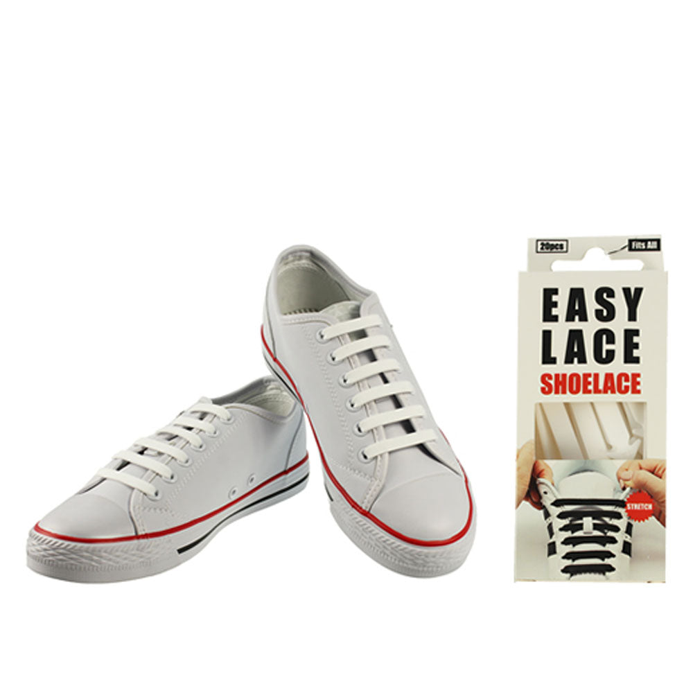 Eas110 Boxed Flat Silicone Laces In White