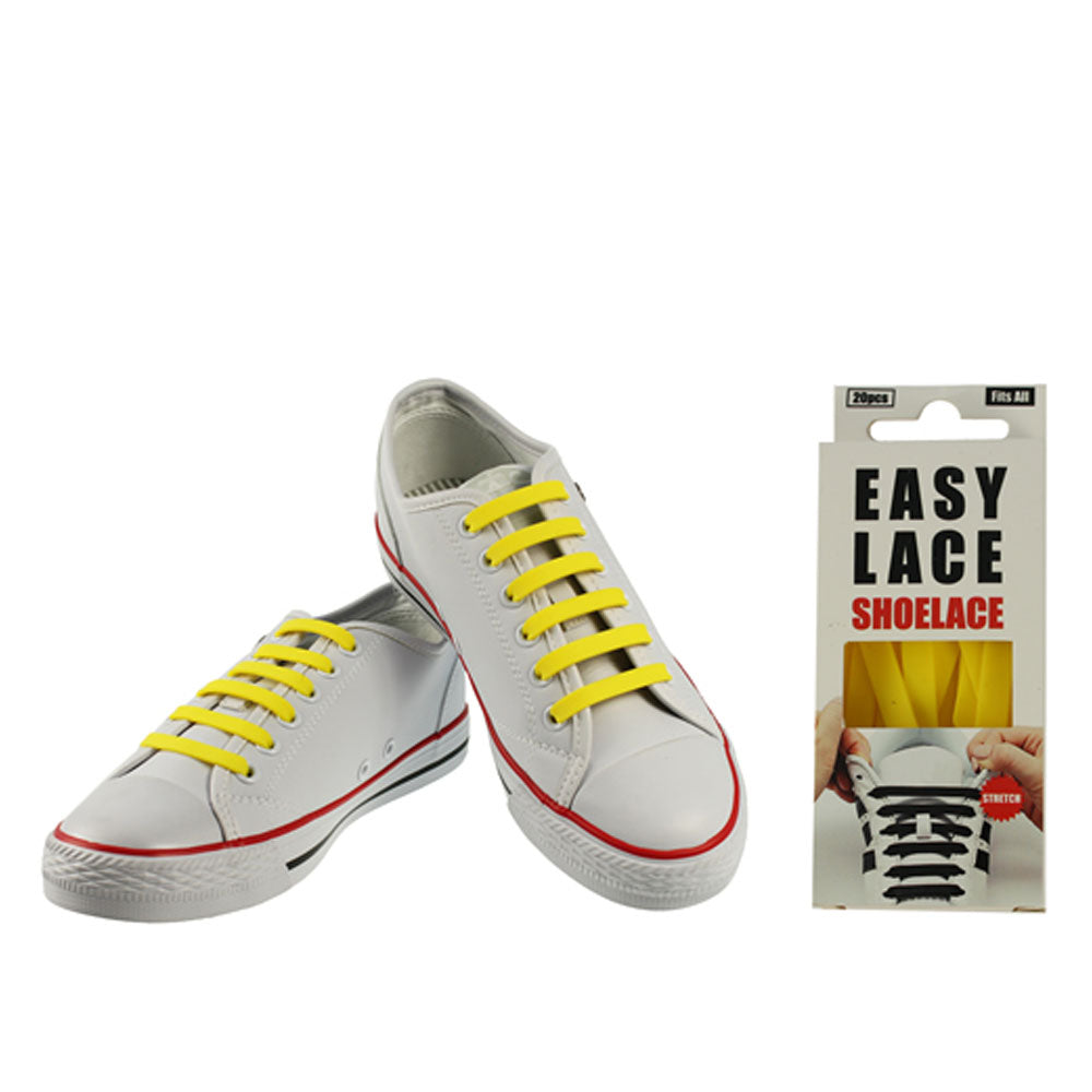 Eas110 Boxed Flat Silicone Laces In Yellow