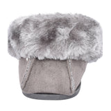Ladies Sammy Fur Lined Moccasin Slipper In Grey