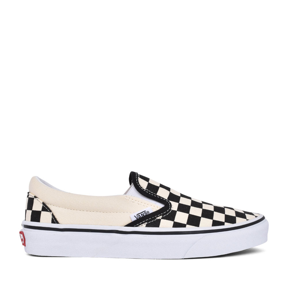 Unisex Classic Slip Checkerboard Shoe In White