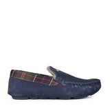 Mens Monty Suede Moccasin Slipper In Navy