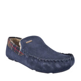 Mens Monty Suede Moccasin Slipper In Navy