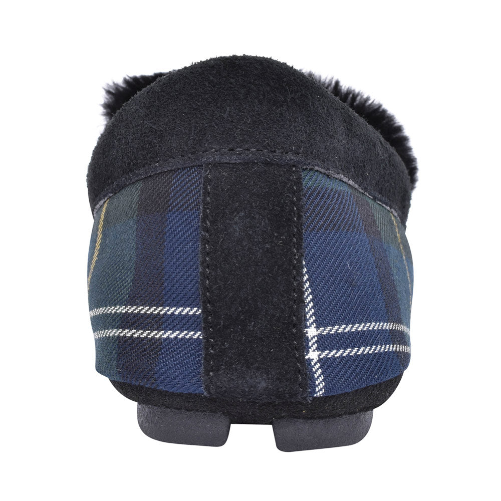 Mens Monty Moccasin Slipper In Seaweed Tartan