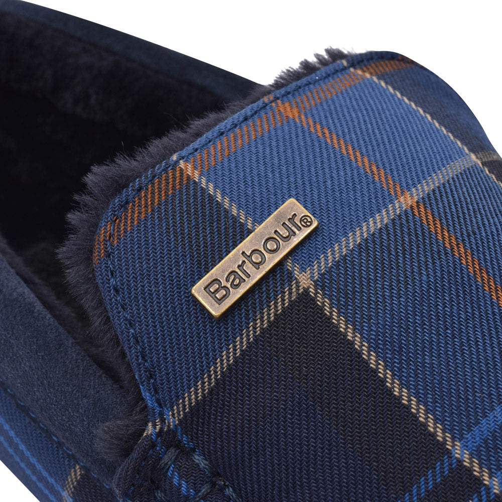 Men's Monty Suede Moccasin Slipper In Midnight Tartan