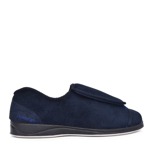 Mens Peter 499 Wide Fit Velcro Slipper In Navy