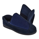 Mens Peter 499 Wide Fit Velcro Slipper In Navy