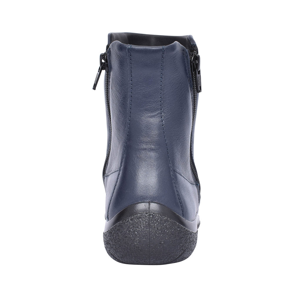 Ladies Whisper Wide Fit Leather Ankle Boot In Navy
