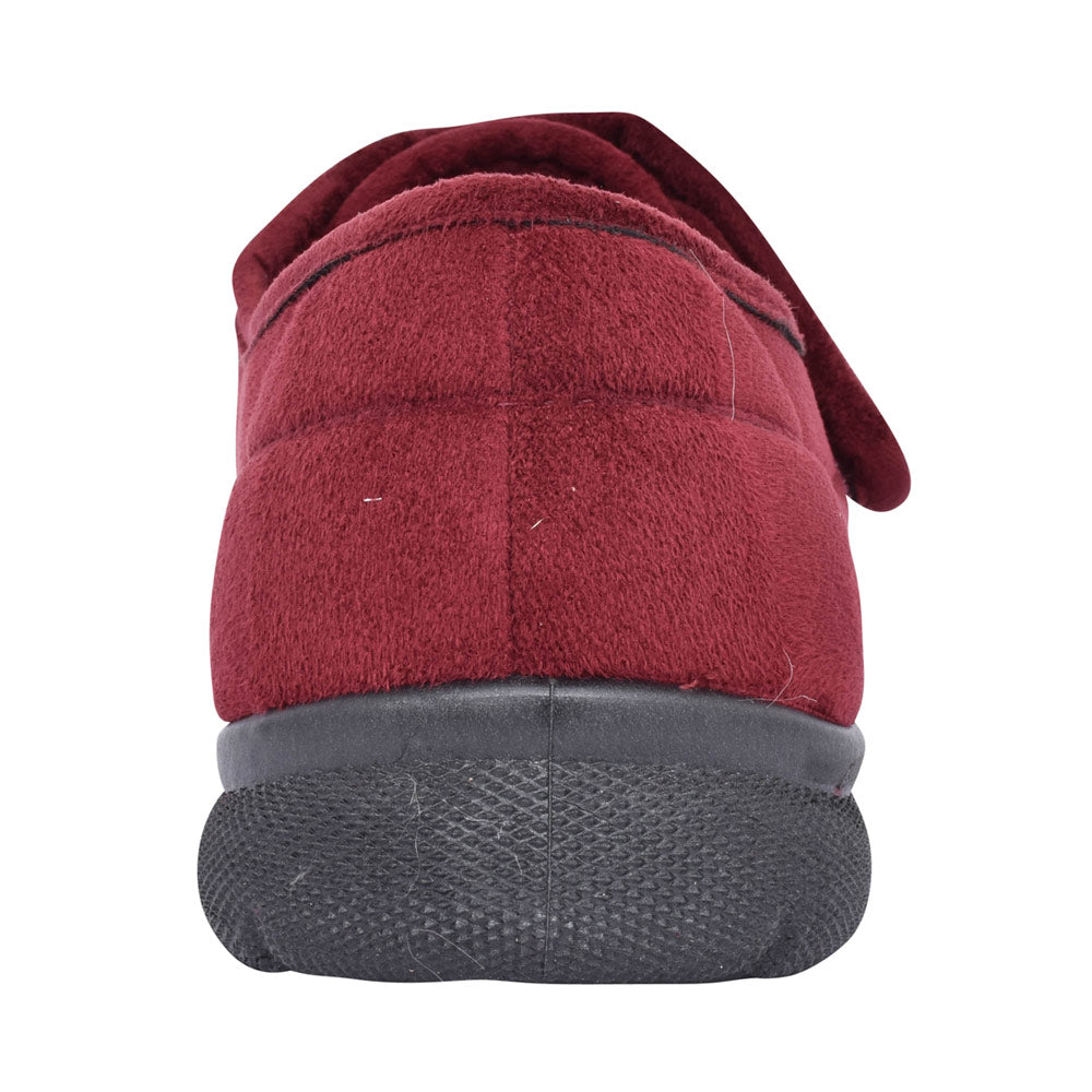Mens Daniel 2v Extra Wide Velcro Slipper In Burgandy