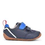 Boys Tiny Sky Navy Leather Velcro Shoe In Kids G Fit