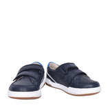 Boys Fawn Solo Navy Leather Velcro Shoe In Kids H Fit
