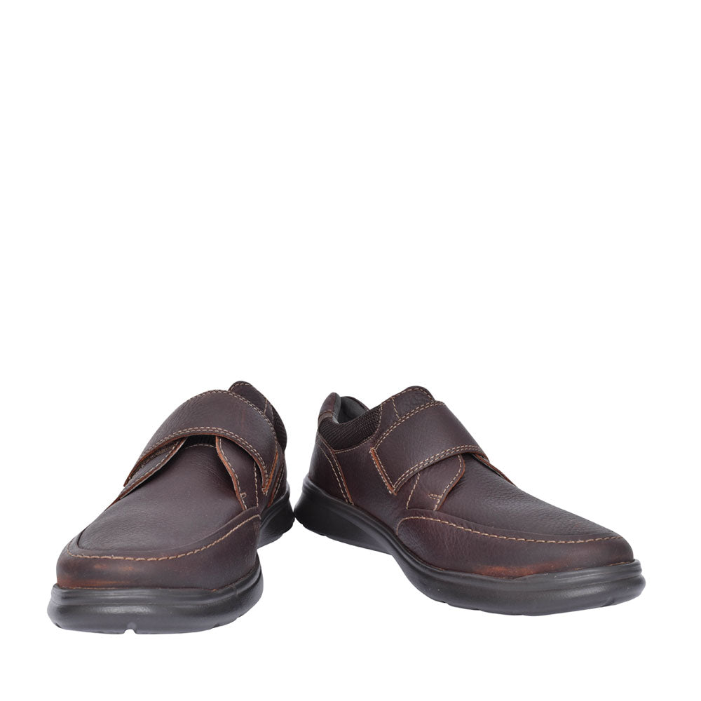 Men's Cotrell Strap H-fit Leather Velcro Shoe In Brown