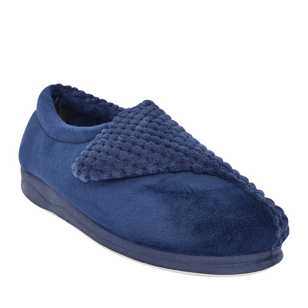 Ladies Hug 424n Wide Fit Slipper In Navy