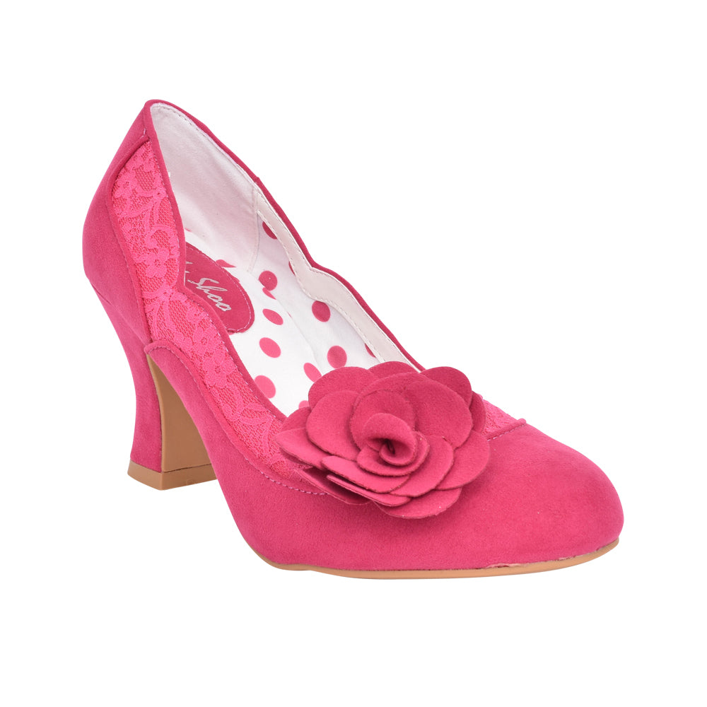 Ladies Chrissie Court Shoe In Pink
