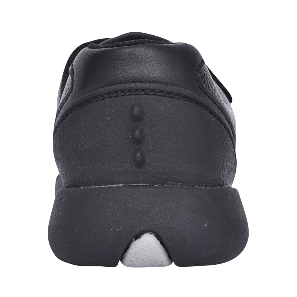 Boys Rex Stride Black Leather Velcro Shoe In Kids E Fit