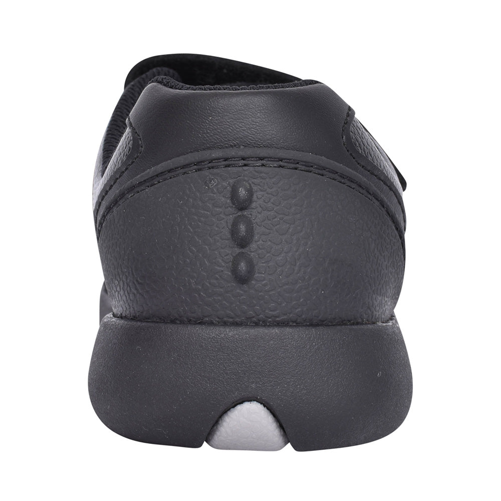 Boys Rex Stride Black Leather Shoe In Kids E Fit