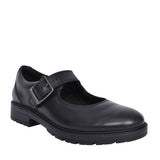 Girls Loxham Walk Black Leather Shoe In Kids G Fit