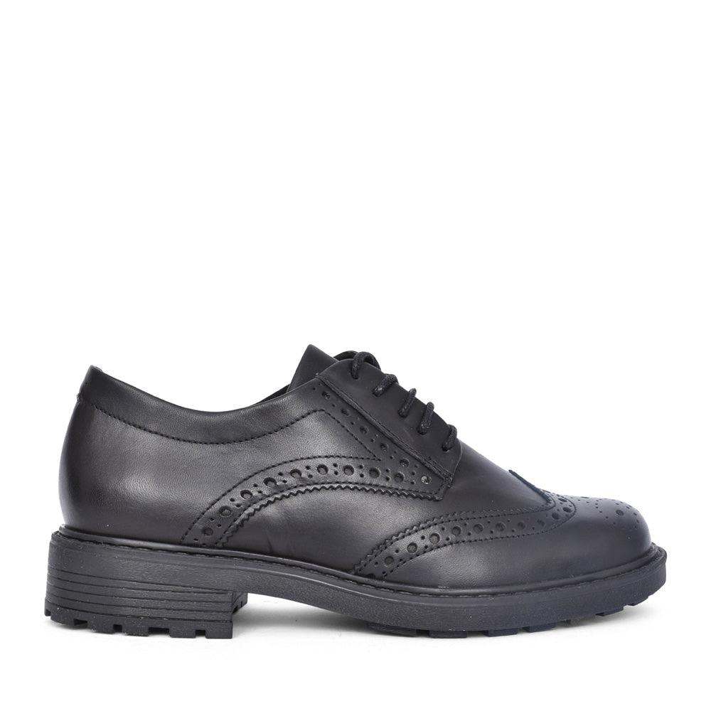 Ladies Orinoco 2 Limit Black Leather E-fit Laced Shoe In Black Leather