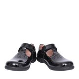 Girls Naimara J16fhb Velcro T-bar Shoe In Blk Patent