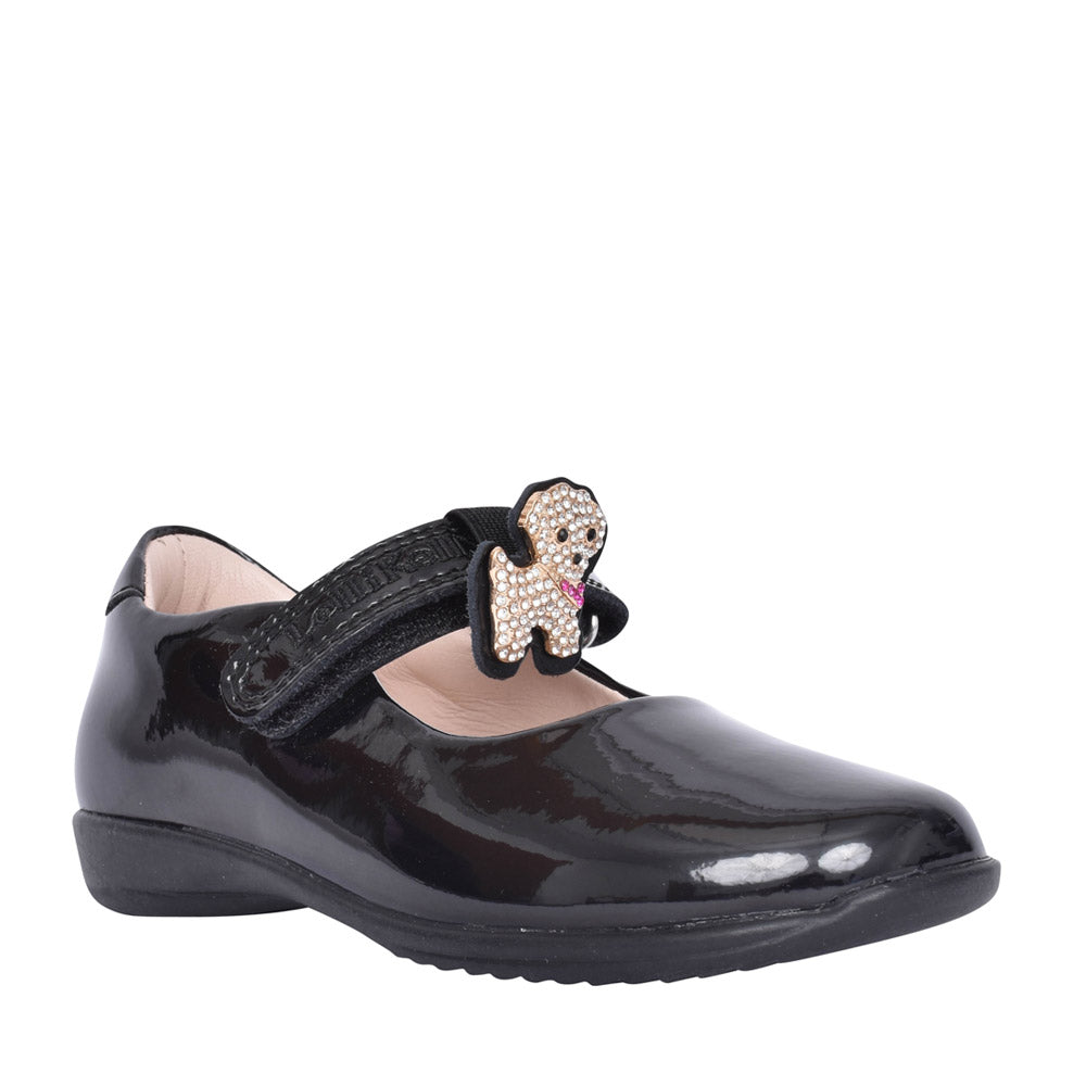 Girls Lk8217 Poppy F-fit Shoe In Blk Patent