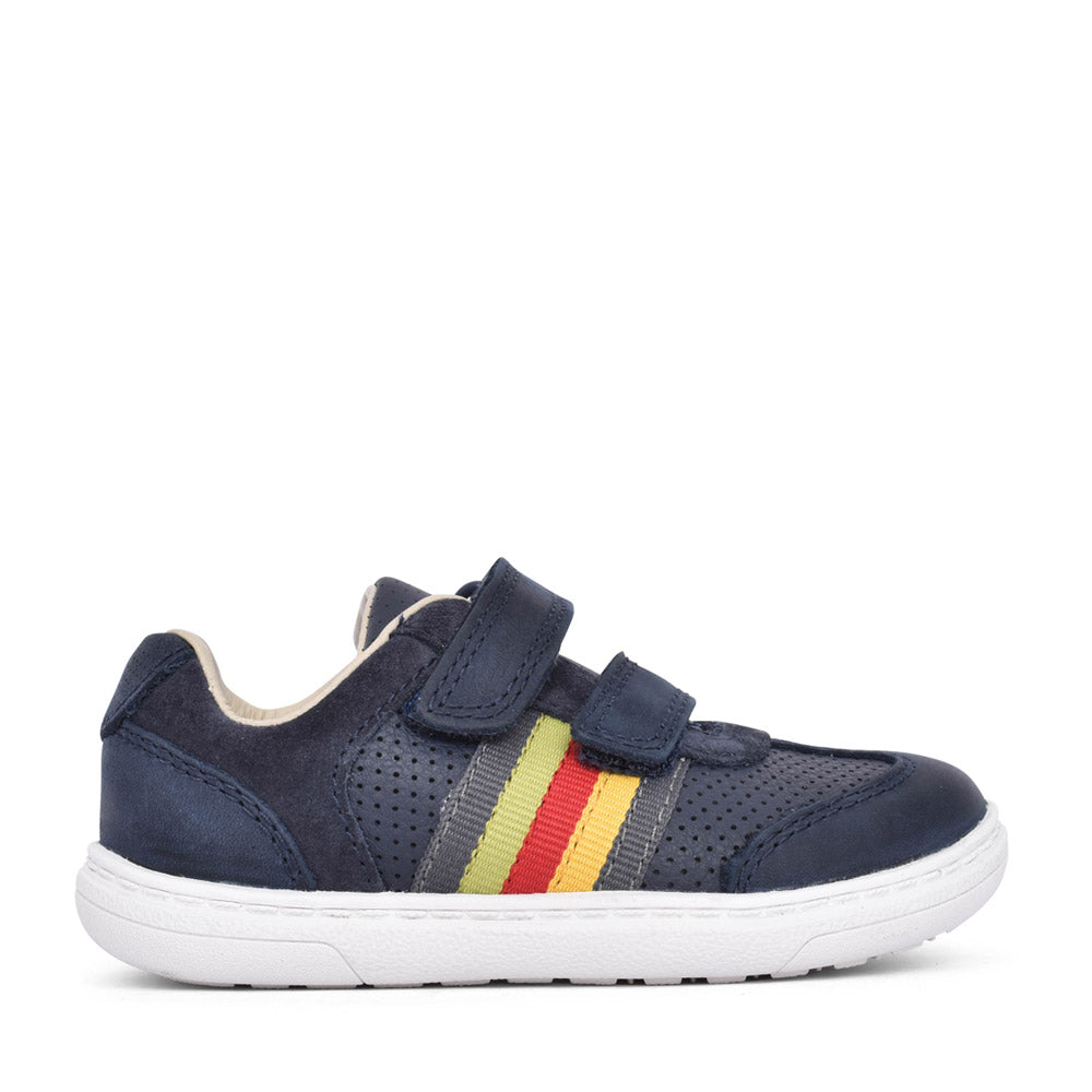 Boys Toddler Flash Beau Navy Leather Shoe In Kids F Fit