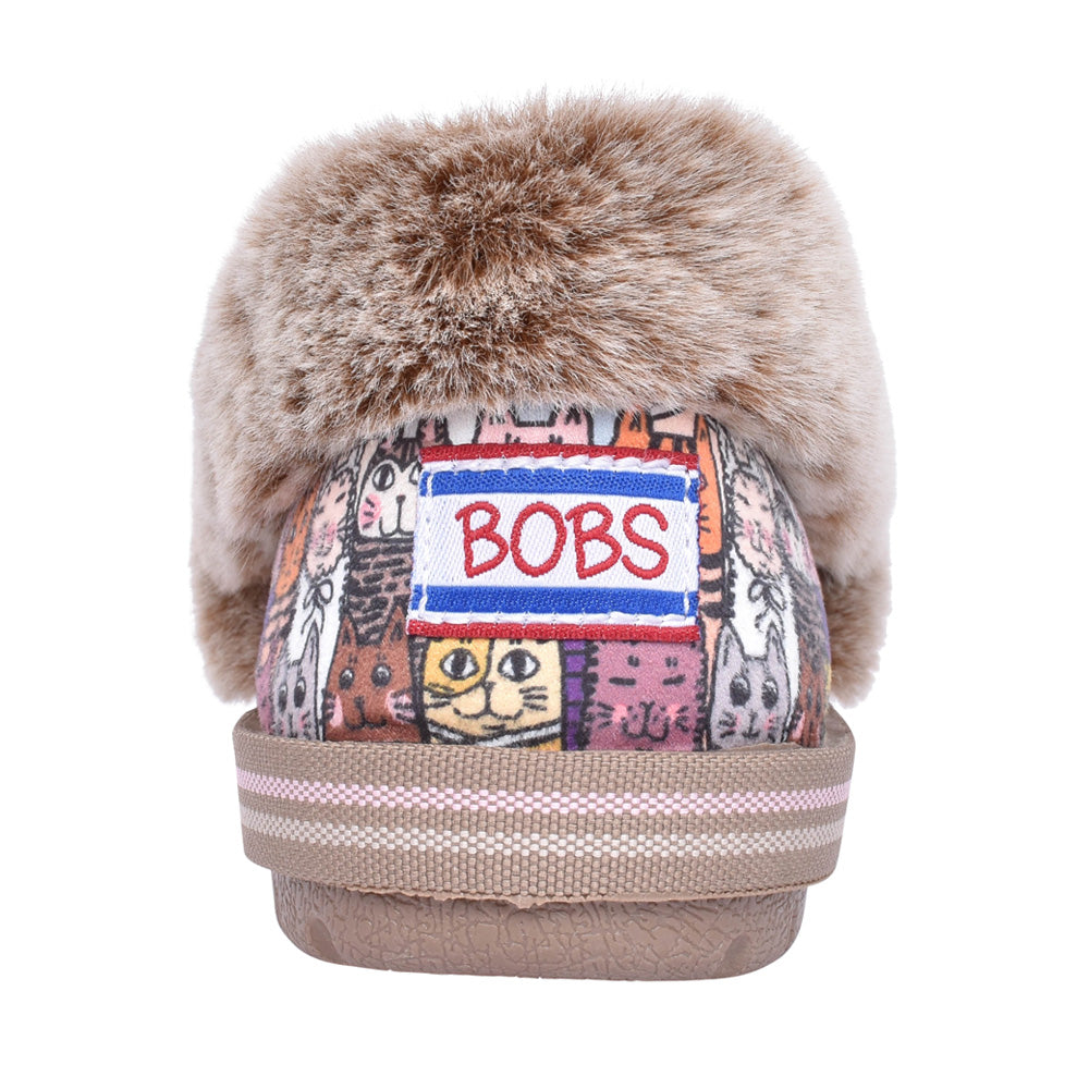 Ladies 33347 Too Cozy Chic Cat Slipper In Multi-colour