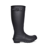 Mens Bede Tartan Lined Welly Boot In Black