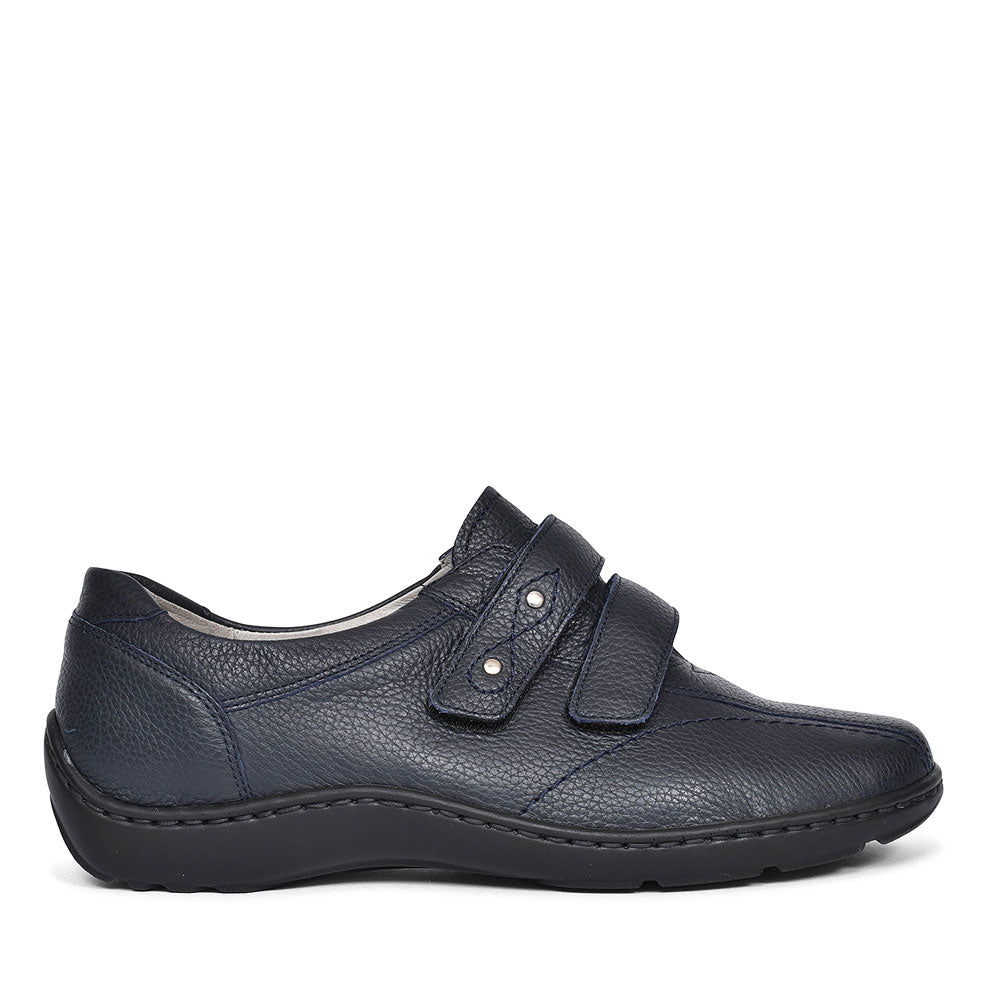 Ladies 496301 Henni H-fit Velcro Shoes In Navy