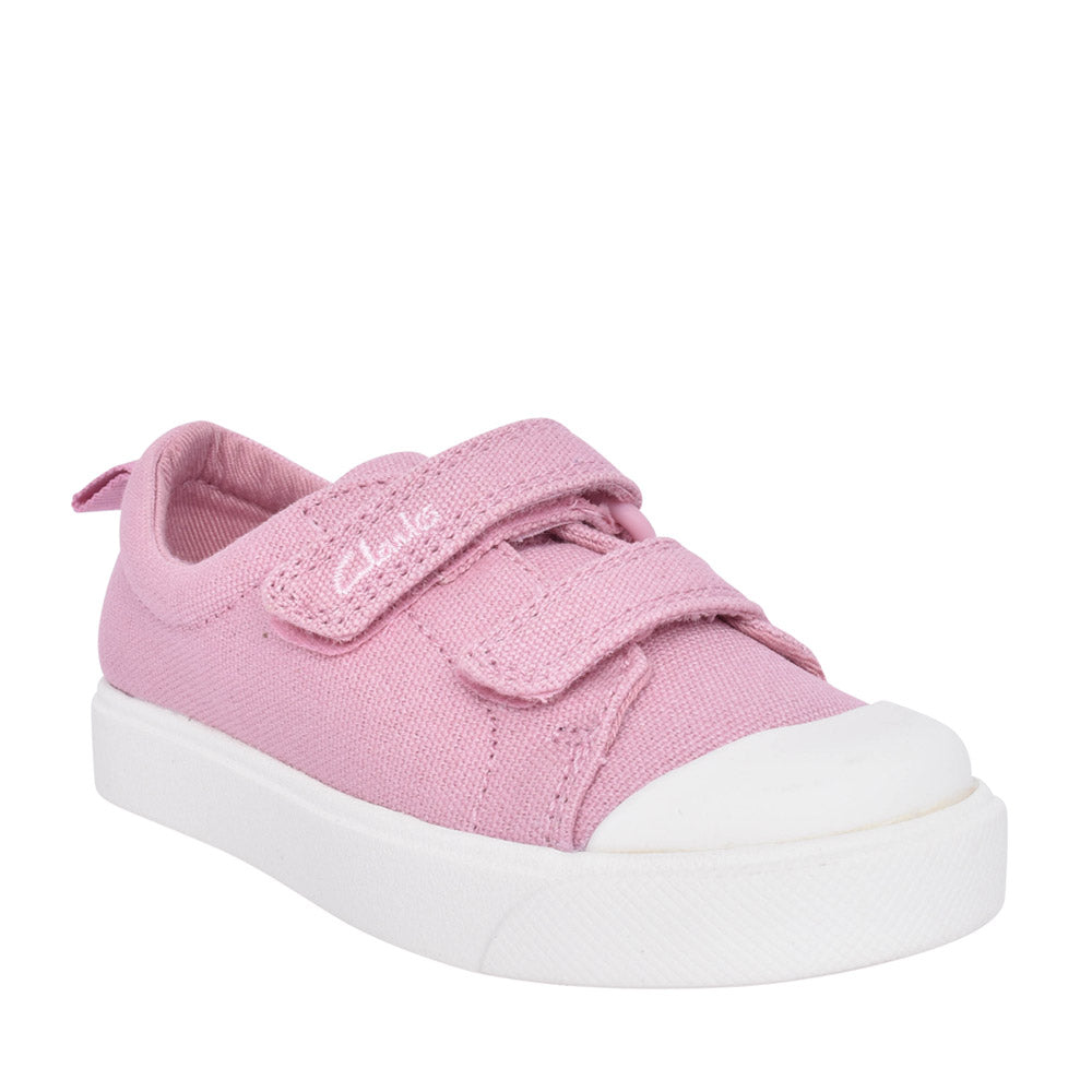 Girls City Bright Pink Canvas Shoe In Kids F Fit