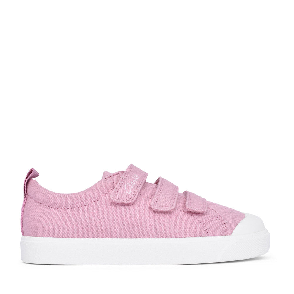 Girls City Vibe Pink Canvas Shoe In Kids G Fit