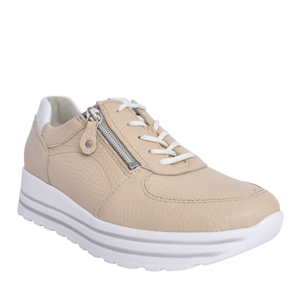 Ladies 758009 H-lana Laced Trainer In Beige