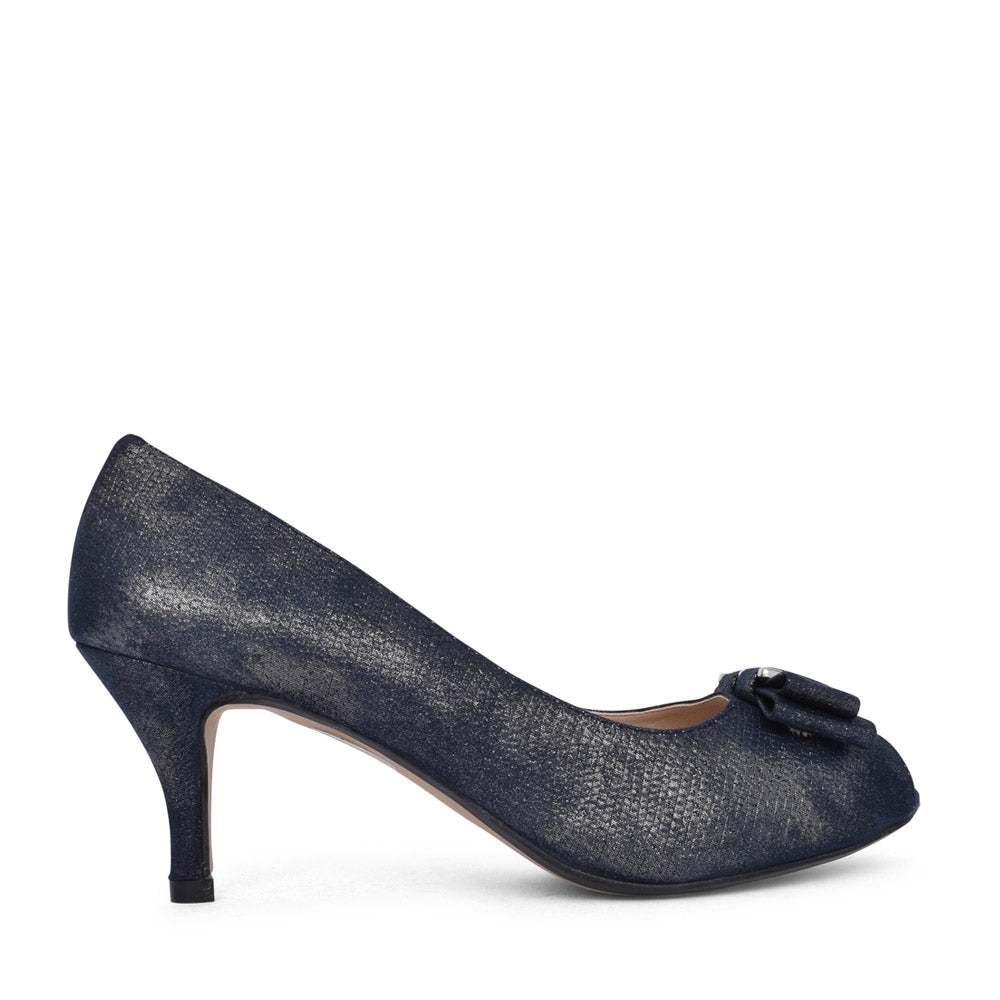 Ladies Rp0022 Peep Toe Court Shoe In Navy