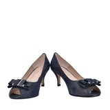 Ladies Rp0022 Peep Toe Court Shoe In Navy