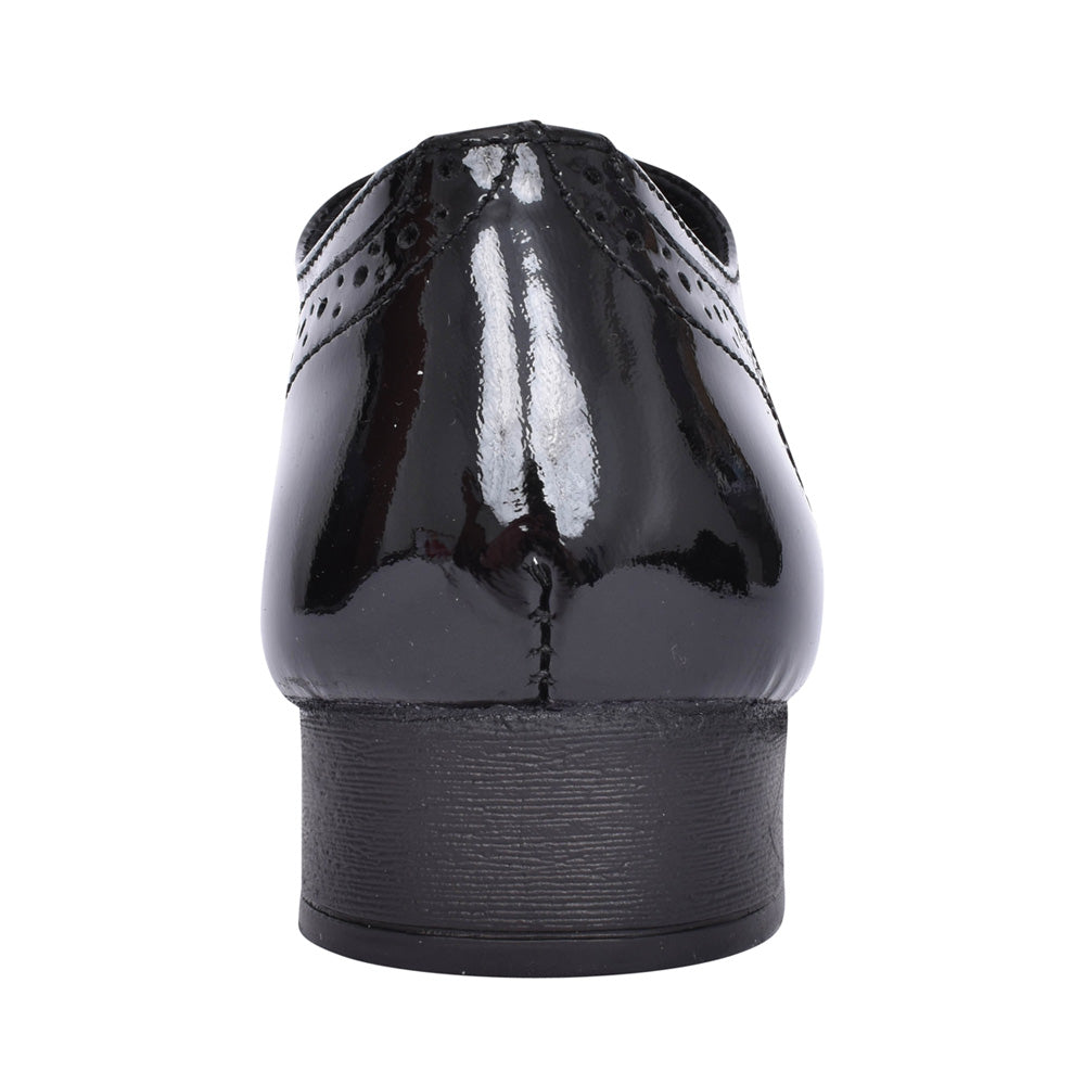 Girls Kada Laced Brogue In Blk Patent