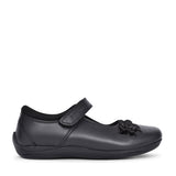 Girls Jessica Velcro Shoe In Blk Leather