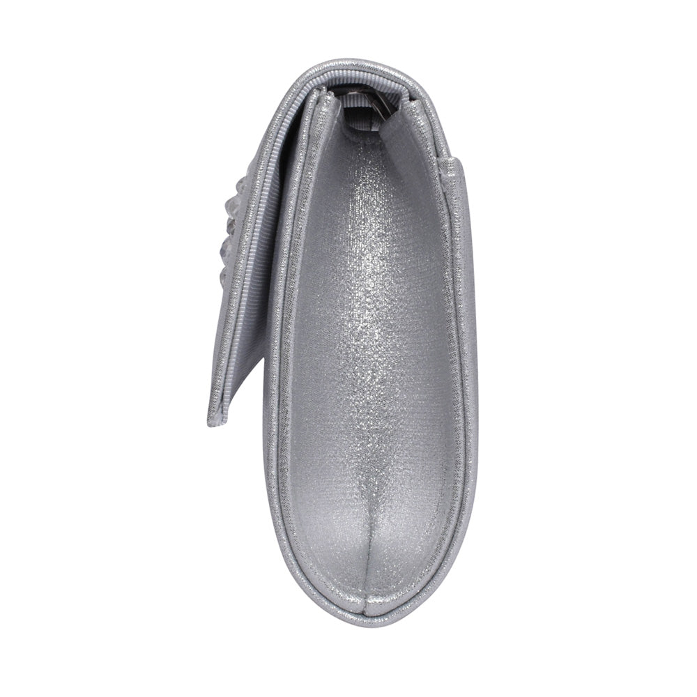 Ladies Aria Ulg019 Clutch Bag In Silver