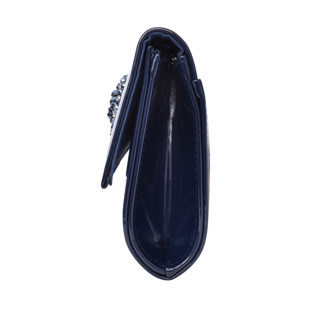Ladies Aria Ulg019 Clutch Bag In Navy Patent
