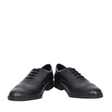 Girls Aubrie Tap Black Leather Brogue In Kids E Fit