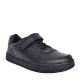 Boys Black Leather Velcro Shoe In Kids G Fit